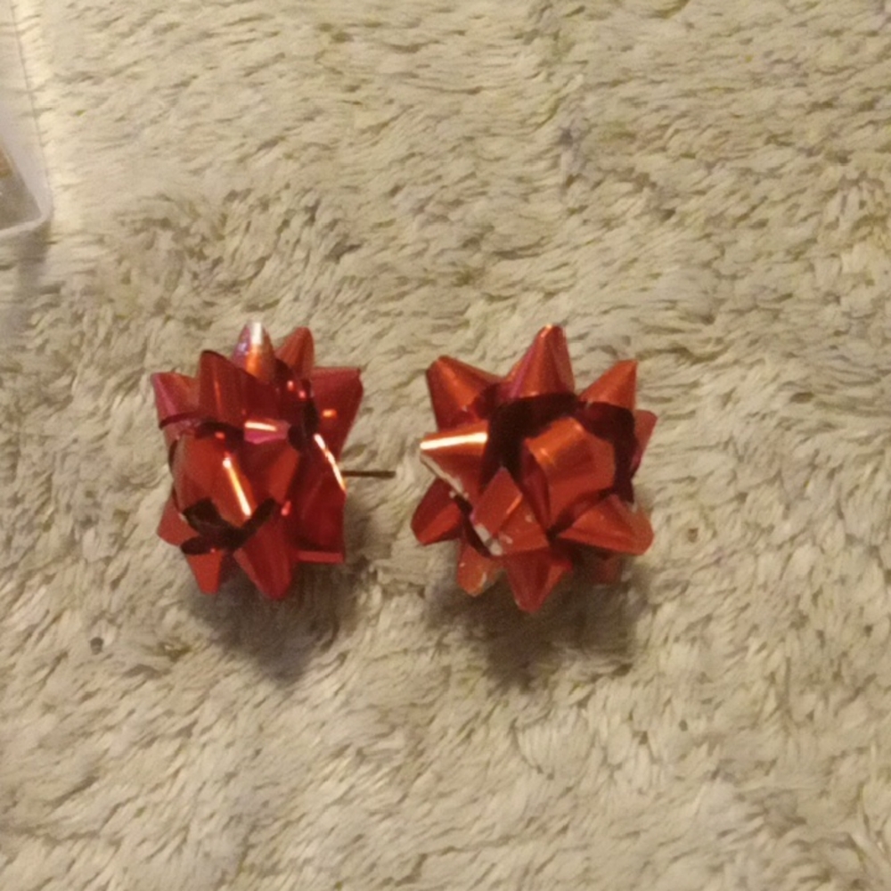 Red Bow Earrings